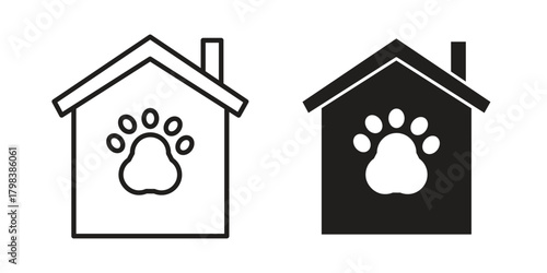 Dog Shelter icon concept outline symbol design. Simple element illustration.