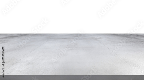 Light gray concrete surface with polished matte finish on transparent background