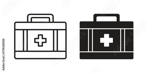 First aid kit icon concept outline symbol design. Simple element illustration.