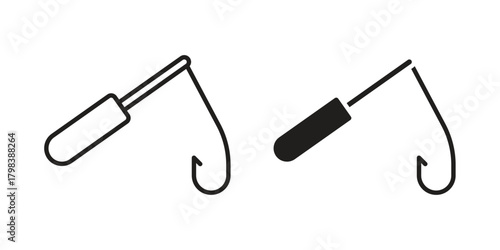 Fishing icon concept outline symbol design. Simple element illustration.