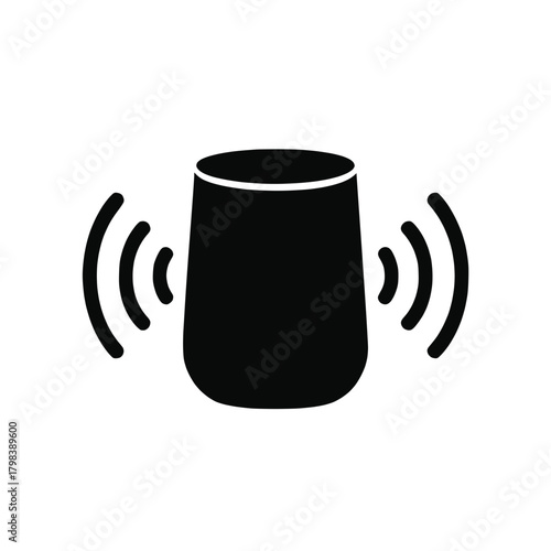 Smart Speaker with Sound Waves Symbol