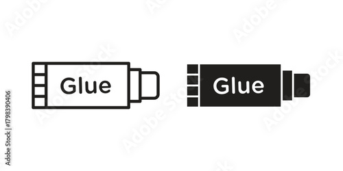 Glue stick icon concept outline symbol design. Simple element illustration.