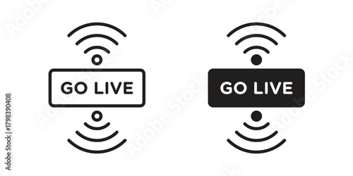Go live icon concept outline symbol design. Simple element illustration.