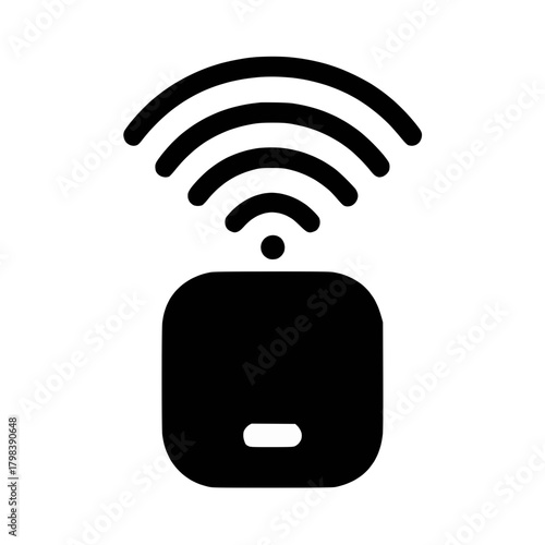Wireless Communication Device with Signal Waves Icon