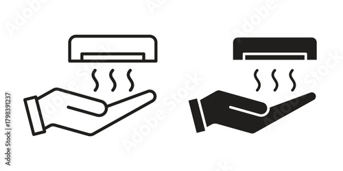Hand dryer icon concept outline symbol design. Simple element illustration.