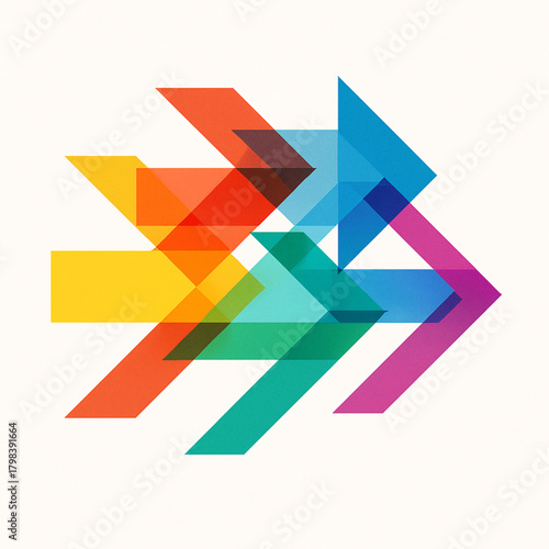 Layered Spectrum Arrows Symbol of Collective Motion