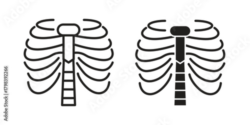 Human Ribs icon concept outline symbol design. Simple element illustration.