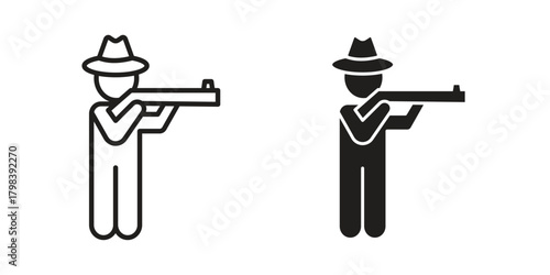 Hunter icon concept outline symbol design. Simple element illustration.