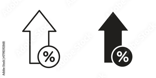 Increase rate icon concept outline symbol design. Simple element illustration.