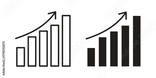 Increasing stocks icon concept outline symbol design. Simple element illustration.