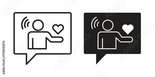 Influencer icon concept outline symbol design. Simple element illustration.