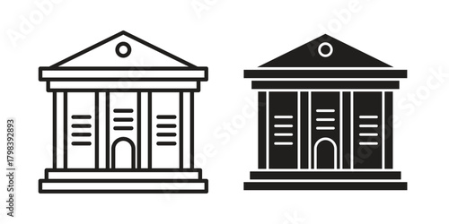 Institute icon concept outline symbol design. Simple element illustration.