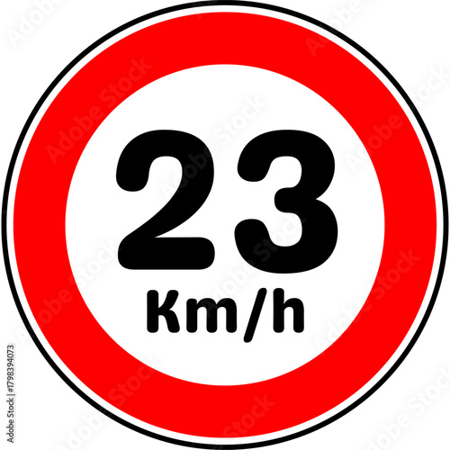 Speed Limit 23 kmh Traffic Sign Vector