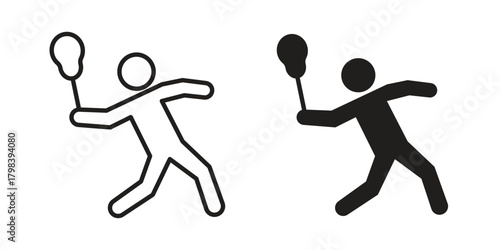Lacrosse icon concept outline symbol design. Simple element illustration.