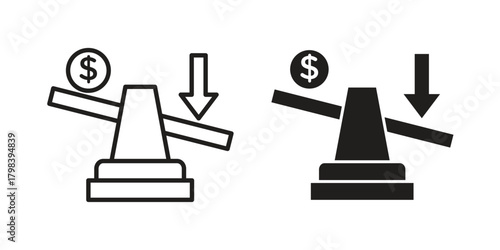 Leverage icon concept outline symbol design. Simple element illustration.