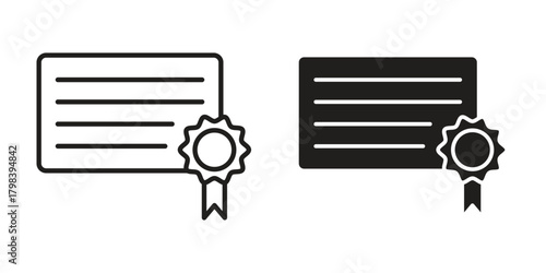 License icon concept outline symbol design. Simple element illustration.