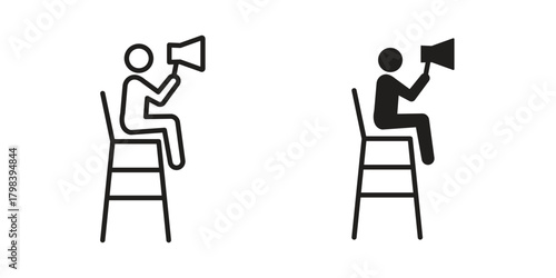 Lifeguard icon concept outline symbol design. Simple element illustration.