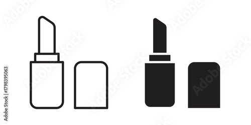 Lipstick icon concept outline symbol design. Simple element illustration.