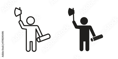 Lumberjack icon concept outline symbol design. Simple element illustration.