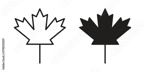 Maple leaf icon concept outline symbol design. Simple element illustration.