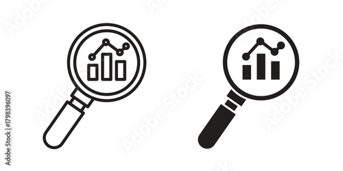 Market research icon concept outline symbol design. Simple element illustration.