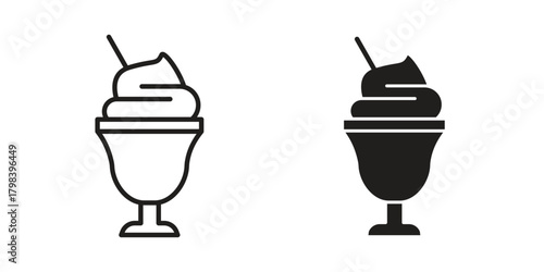Milkshake icon concept outline symbol design. Simple element illustration.