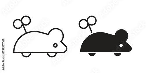 Mouse toy icon concept outline symbol design. Simple element illustration.
