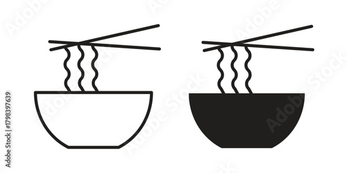 Noodles icon concept outline symbol design. Simple element illustration.