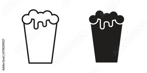 Pint of beer icon concept outline symbol design. Simple element illustration.