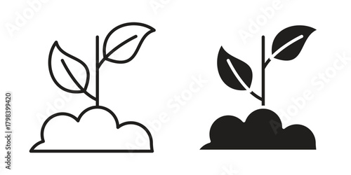Plant icon concept outline symbol design. Simple element illustration.