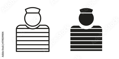 Prisoner icon concept outline symbol design. Simple element illustration.