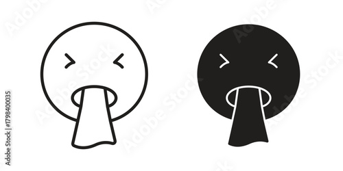 Puking emoji icon concept outline symbol design. Simple element illustration.