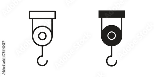 Pulley icon concept outline symbol design. Simple element illustration.
