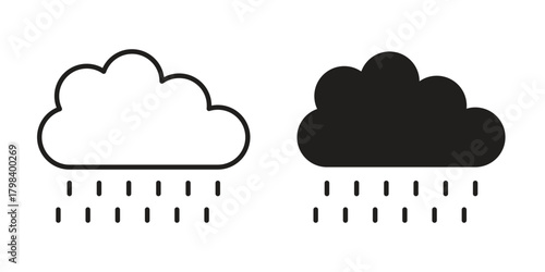 Raining icon concept outline symbol design. Simple element illustration.