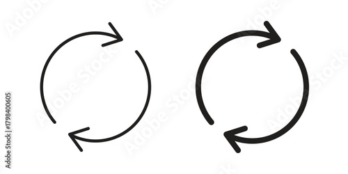 Recurring icon concept outline symbol design. Simple element illustration.