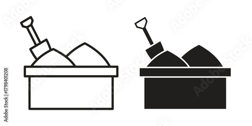 Sandbox icon concept outline symbol design. Simple element illustration.