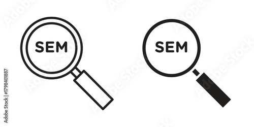 SEM icon concept outline symbol design. Simple element illustration.