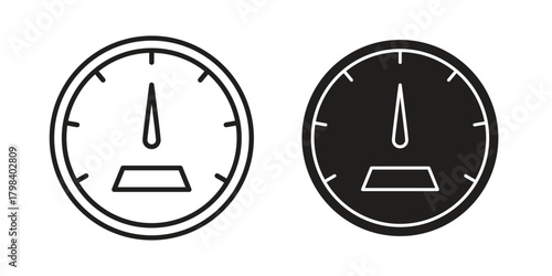 Speedometer icon concept outline symbol design. Simple element illustration.