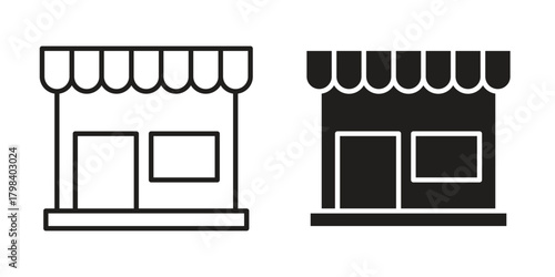 Store icon concept outline symbol design. Simple element illustration.