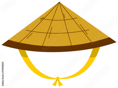 Traditional Farmer Hat (Caping) Vector Illustration. Editable color vector