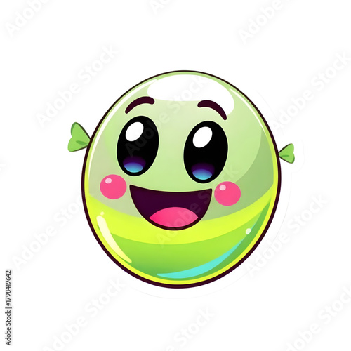 smiling green apple candy