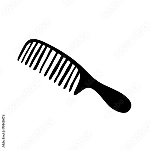 Flat vector illustration of a hairbrush, simple and clean design perfect for beauty, grooming, hair care, and salon-themed graphics