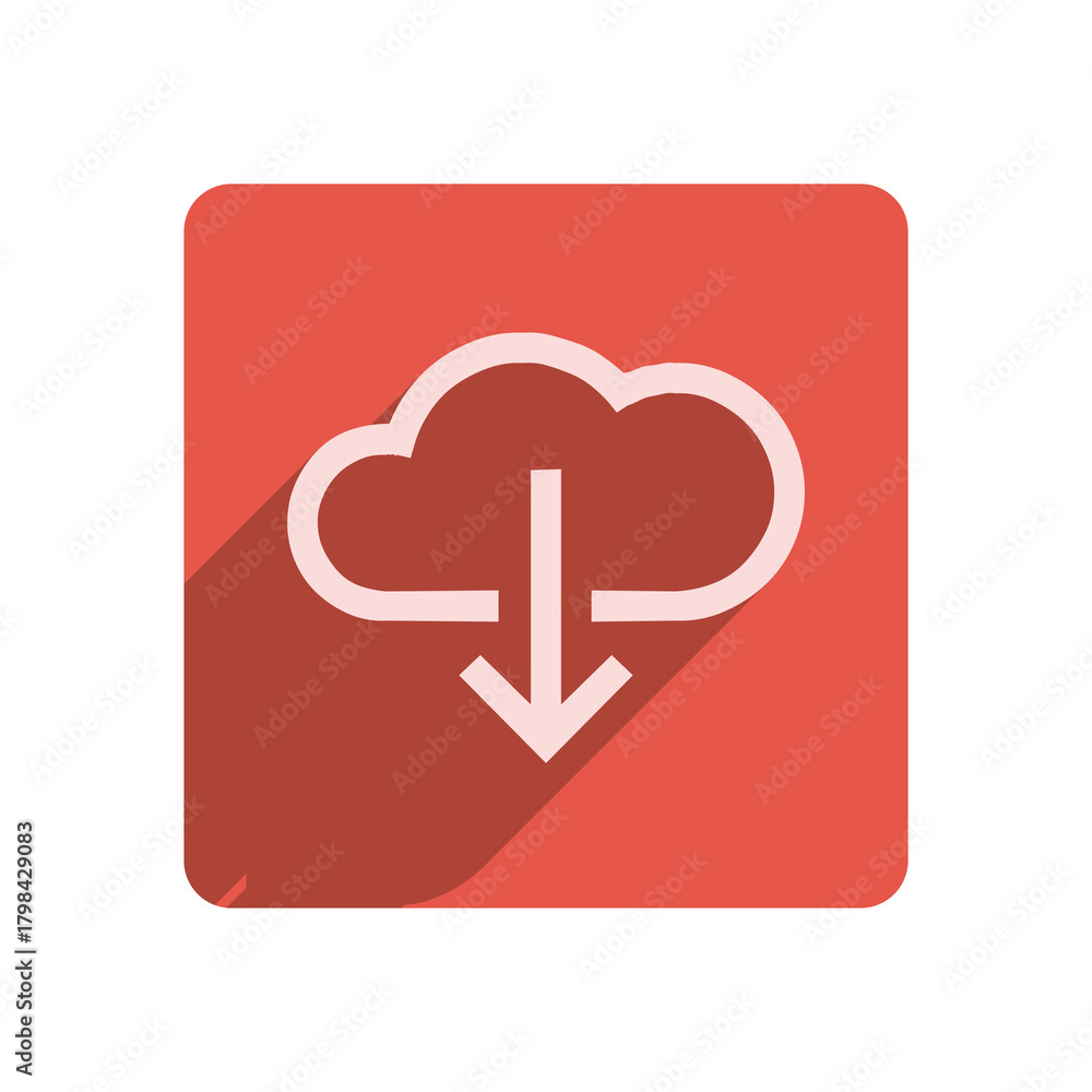 Obraz premium Flat Stroke Icon Template with Vibrant Red Accent