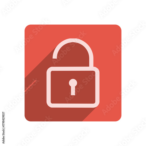 Flat Stroke Icon Template with Vibrant Red Accent