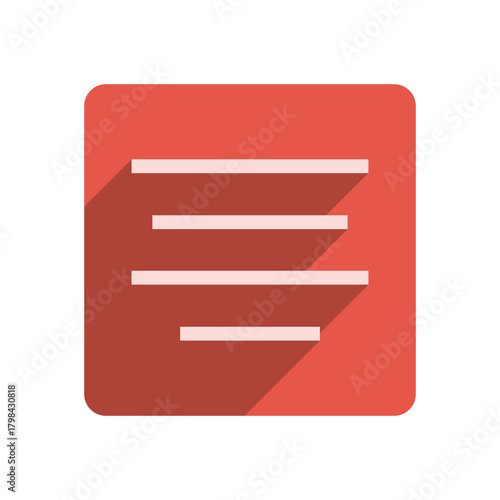 Flat Stroke Icon Template with Vibrant Red Accent