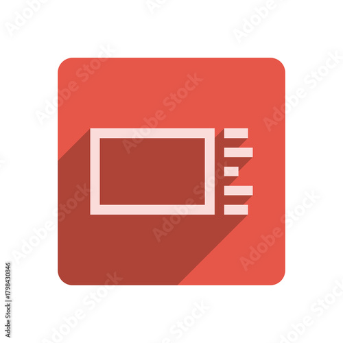 Flat Stroke Icon Template with Vibrant Red Accent