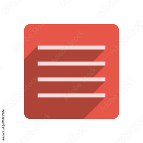 Flat Stroke Icon Template with Vibrant Red Accent