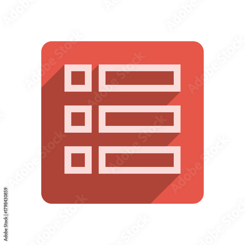 Flat Stroke Icon Template with Vibrant Red Accent