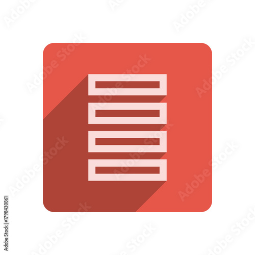 Flat Stroke Icon Template with Vibrant Red Accent