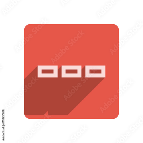 Flat Stroke Icon Template with Vibrant Red Accent